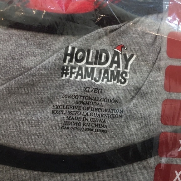 HOLIDAY FAMJAMS Women's Family Pajama 2-Piece Set In Grey and Red size XL - Picture 3 of 7